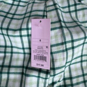 Green Plaid Shirt with Tag - Size 8